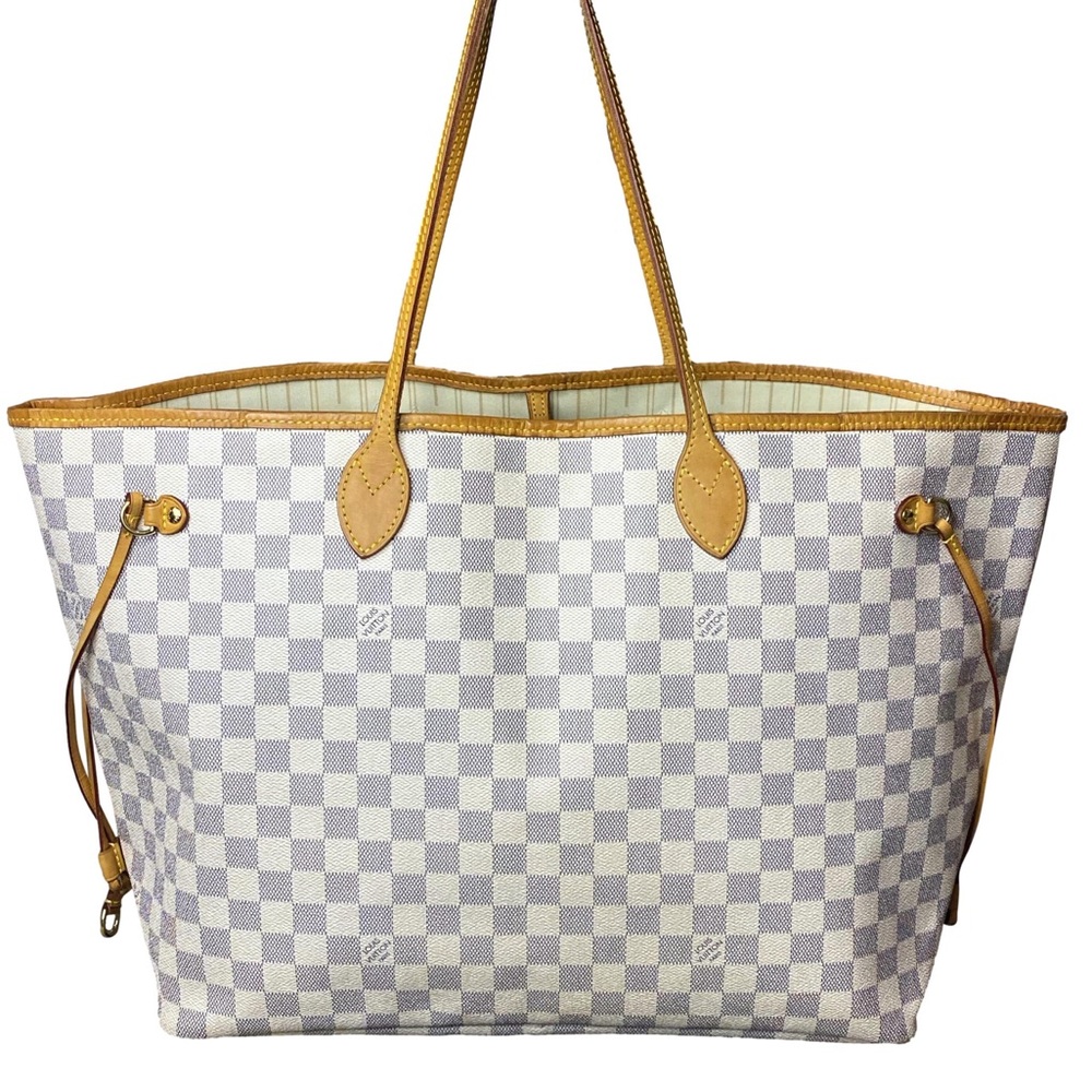 LOUIS VUITTON Damier Azur Neverfull GM Tote LV DUST BAG, ORGANIZER, COA